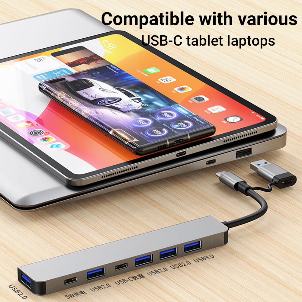 Tablet Reading Accessories - 7'si 1 arada Çift Kafalı USB-C